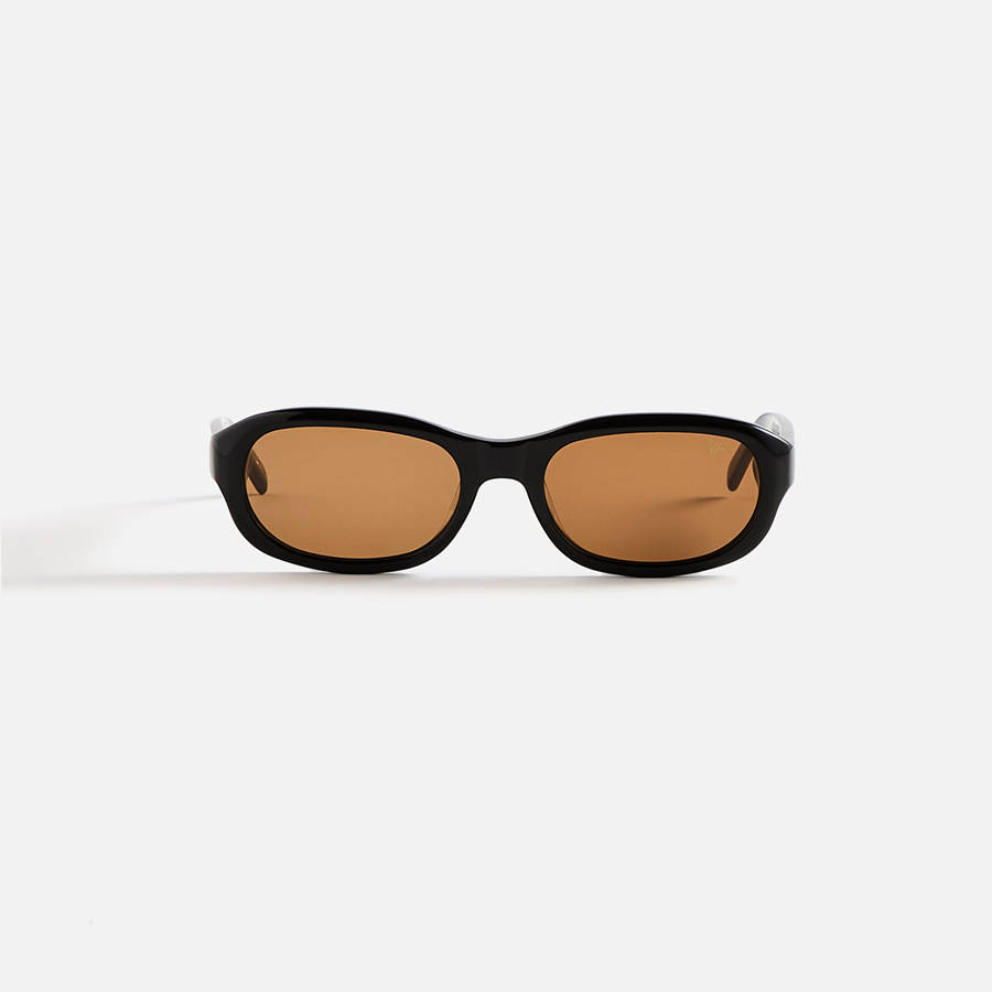 Yellow Men Kith Vintage Frames Ruby Black Acetate Sunglasses | 1489-OKMRH