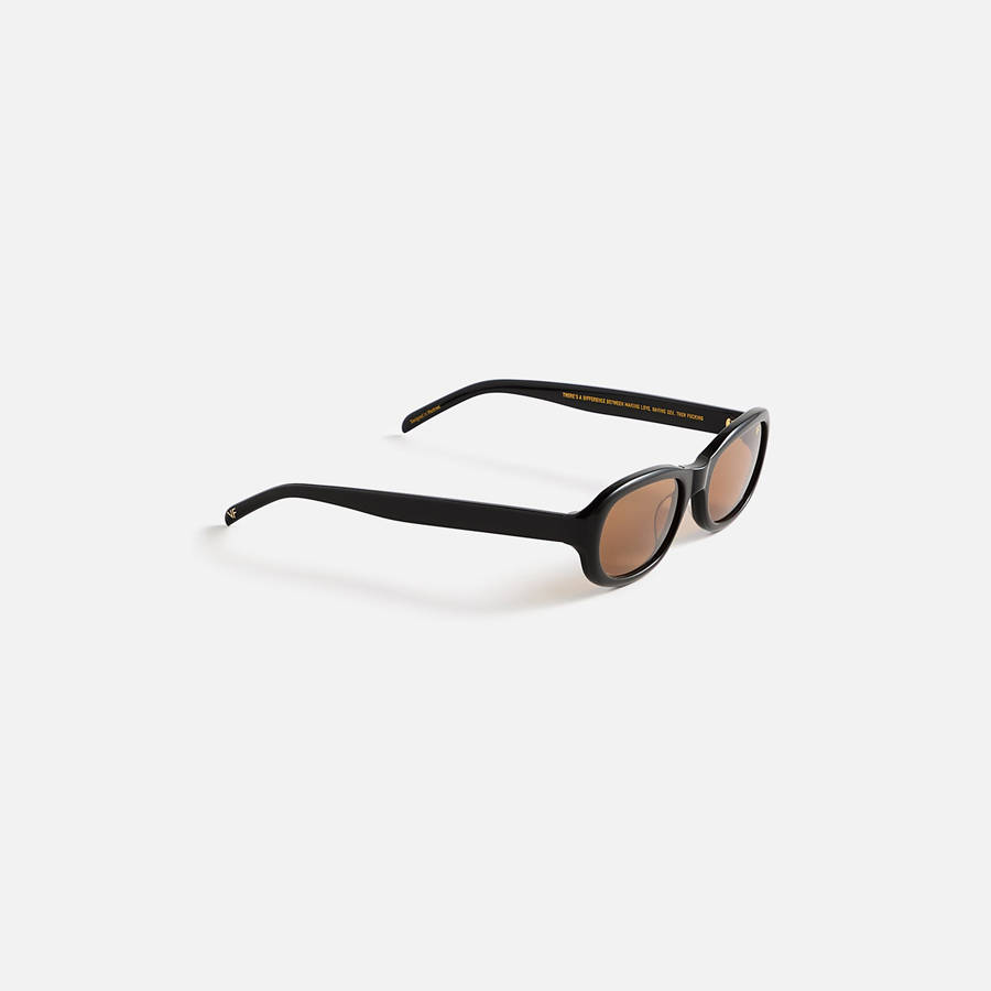 Yellow Men Kith Vintage Frames Ruby Black Acetate Sunglasses | 1489-OKMRH