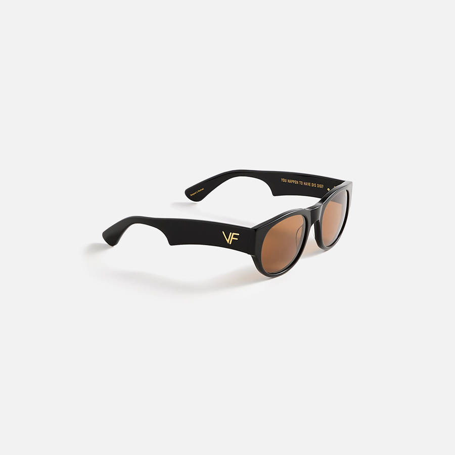 Yellow Men Kith Vintage Frames Telly Black Acetate Sunglasses | 8952-YKSBV