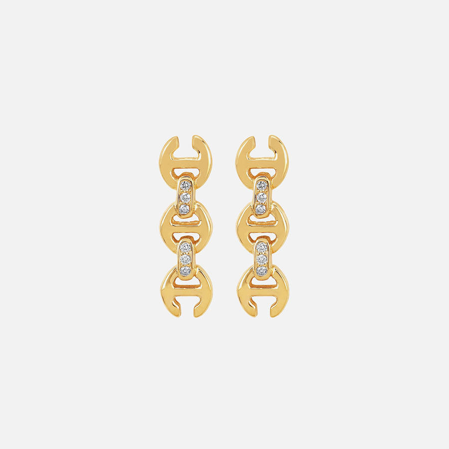 Yellow Women Kith Hoorsenbuhs 3MM Toggle Stud Earrings with Diamonds Jewelry | 7124-IONFD