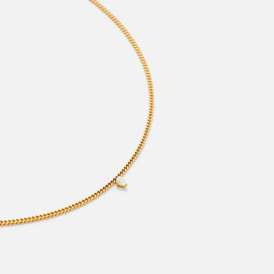 Yellow Women Kith Yvonne Leon Collier Gourmette Flottant Diamant Poire Jewelry | 9532-SBPVN